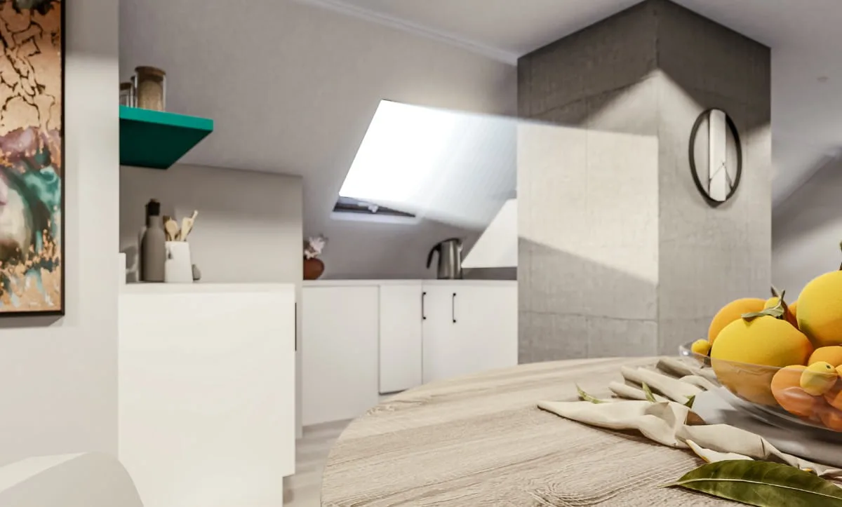Efficient and modern kitchen design in Attic Leuven project by Studio Hatch