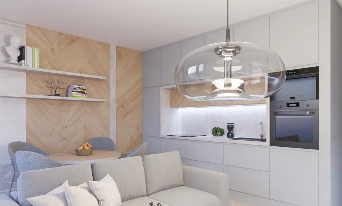 Modern apartment interior design in Orebić, Croatia, featuring minimalist decor by Studio Hatch.