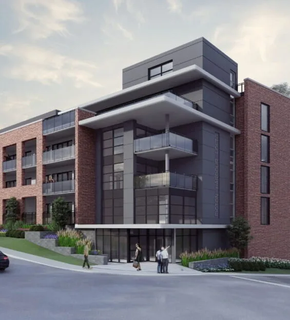 Picton Harbor Lofts in Picton, Ontario, designed by Studio Hatch, featuring modern residential architecture with private balconies and coastal views
