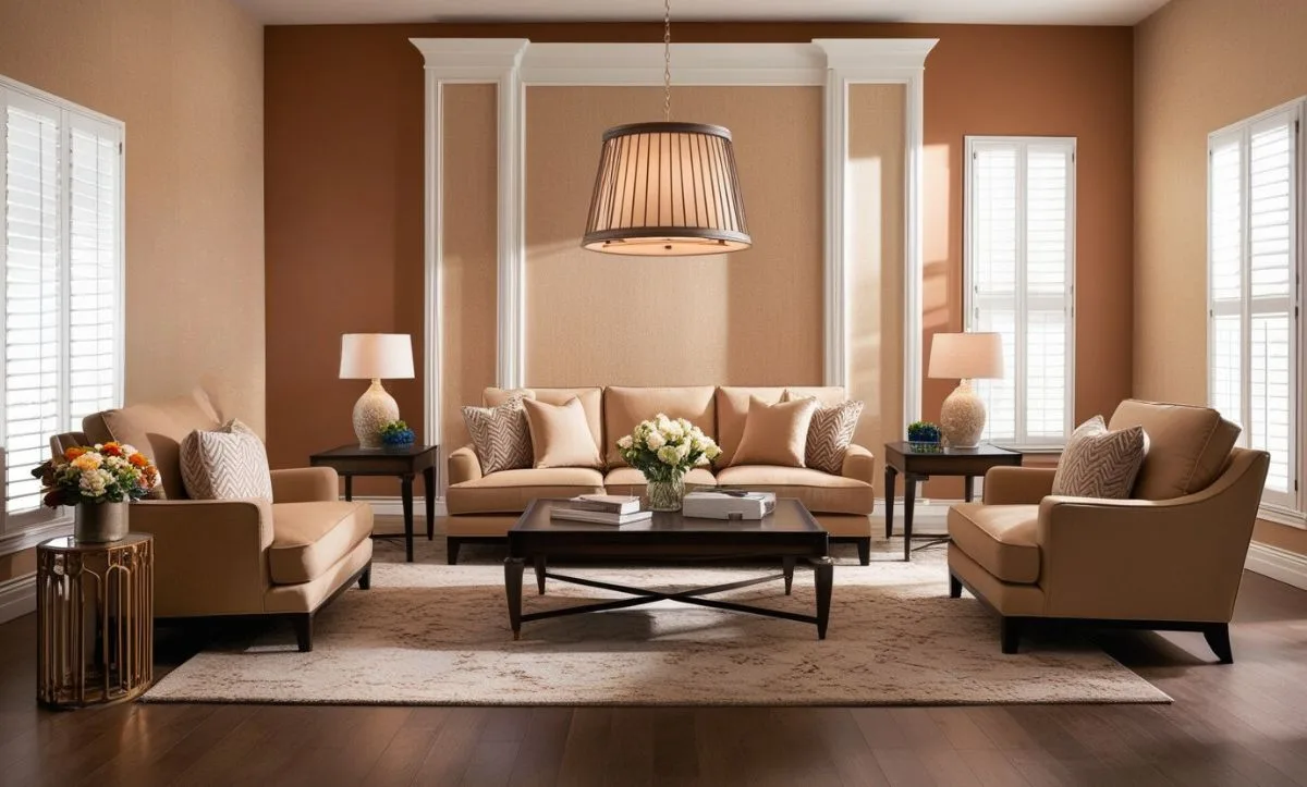 Beautifully staged modern living room by Studio Hatch with neutral tones, elegant furniture, and stylish decor for real estate sales.