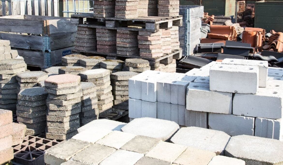 Sustainable building materials at a construction site, guided by Studio Hatch's material selection consulting services.